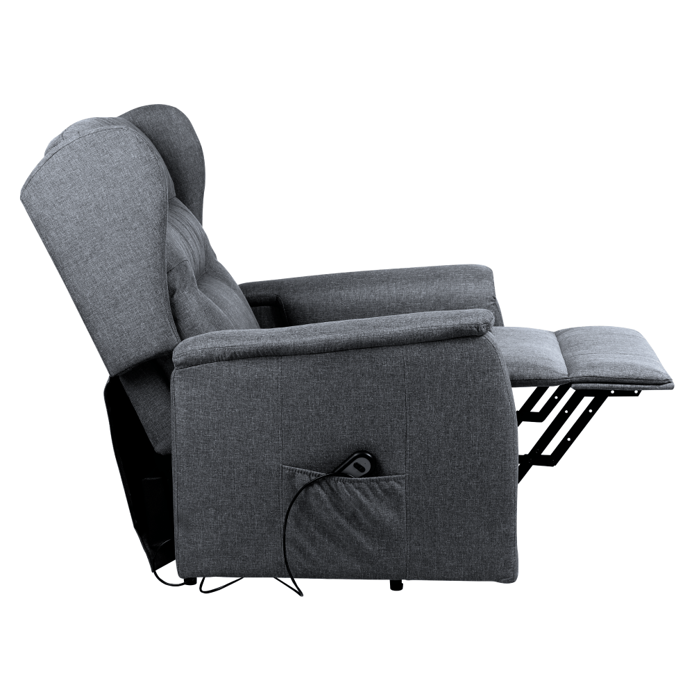 Fotoliu de relaxare pozitionabil, gri deschis, DOURO — imaginea 11