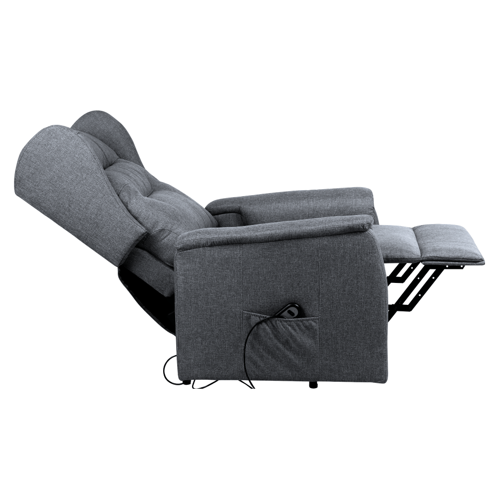 Fotoliu de relaxare pozitionabil, gri deschis, DOURO — imaginea 12
