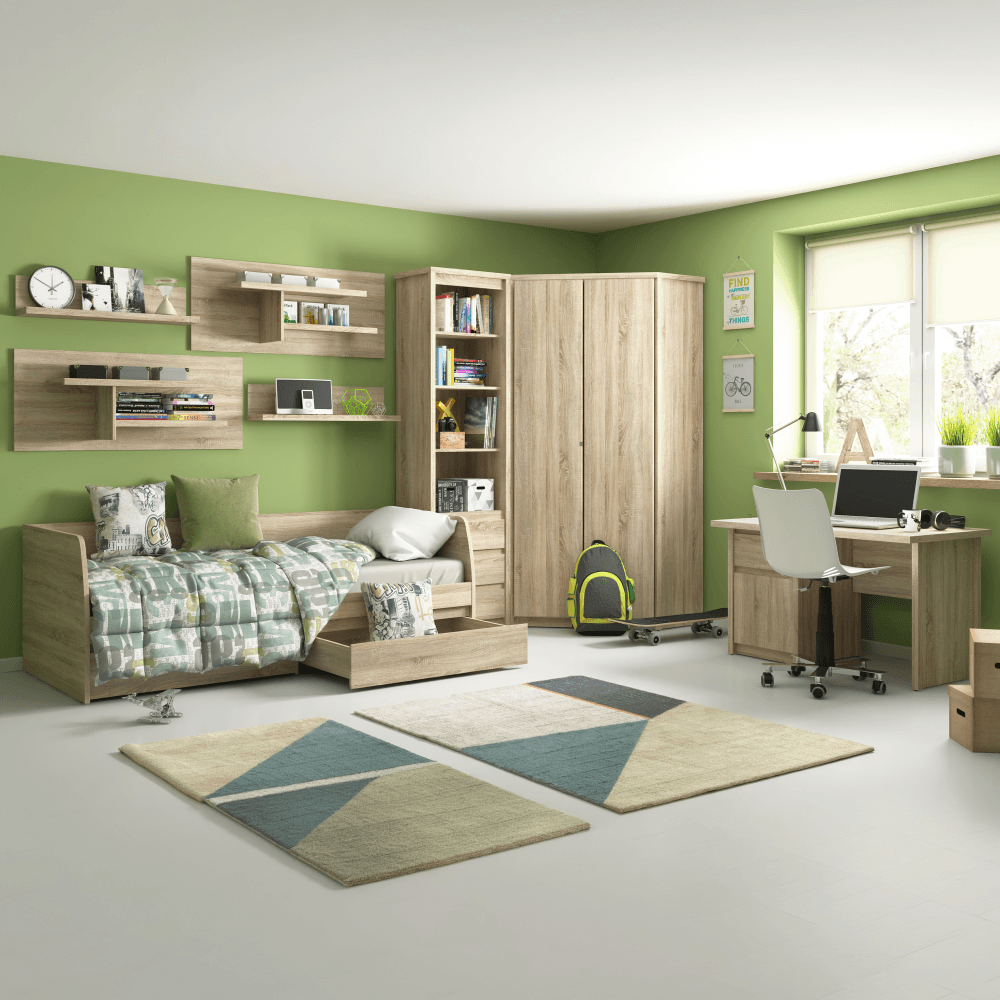 Dulap de colt 2D, stejar sonoma, NORTY TYP 27 — imaginea 2