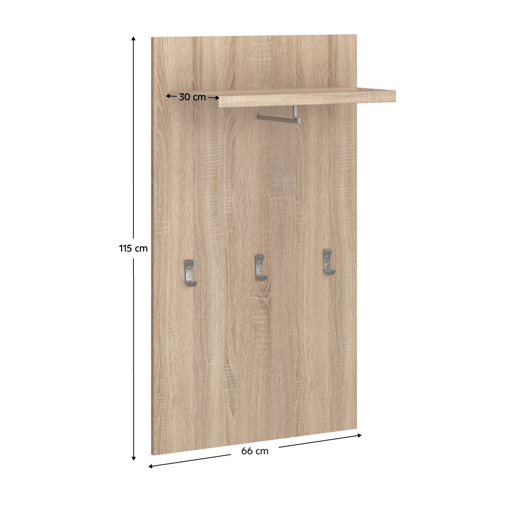 Cuier de perete, stejar sonoma, NORTY TYP 25 — imaginea 4
