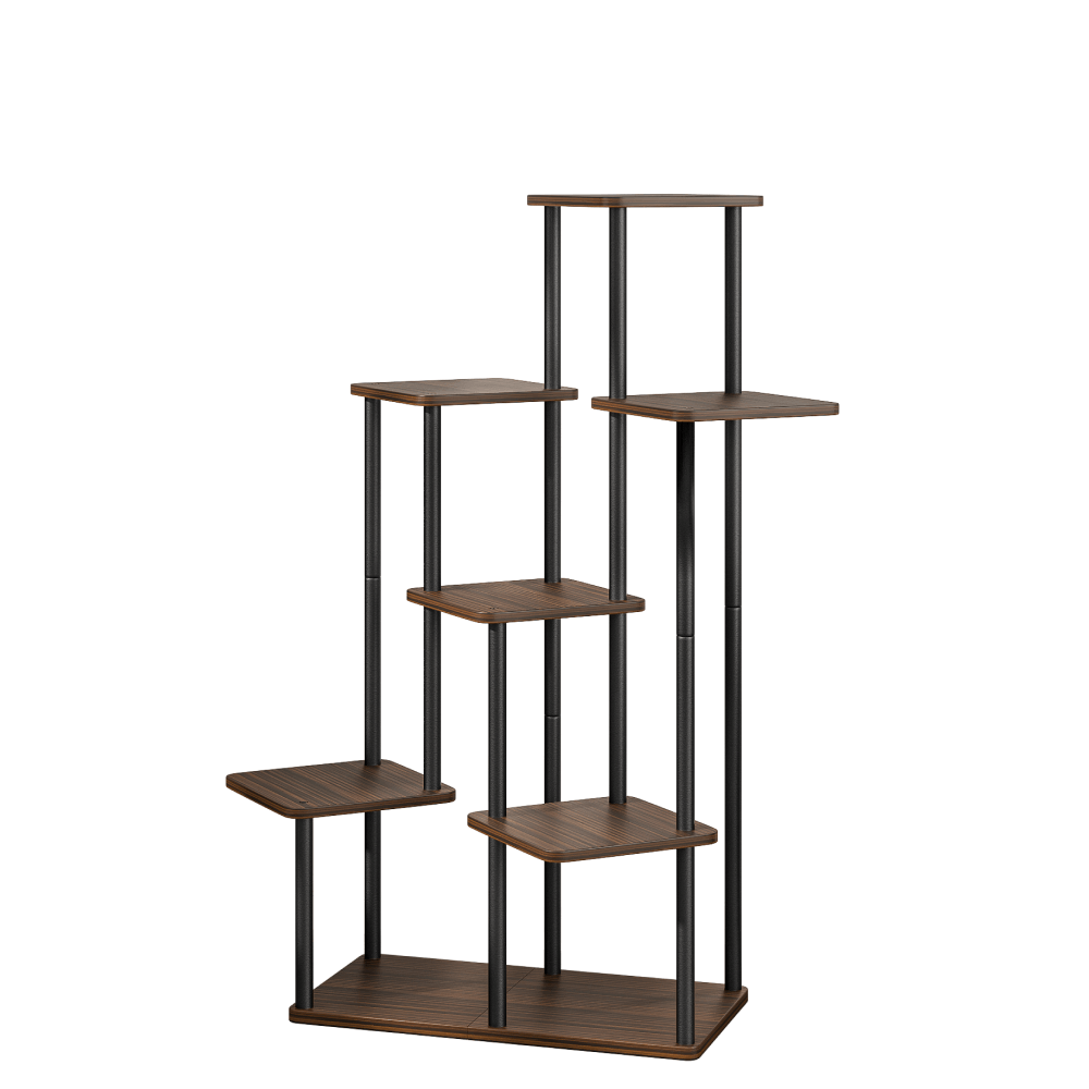Suport de flori din metal, negru/lemn rustic, ADITE TIP 2 — imaginea 3