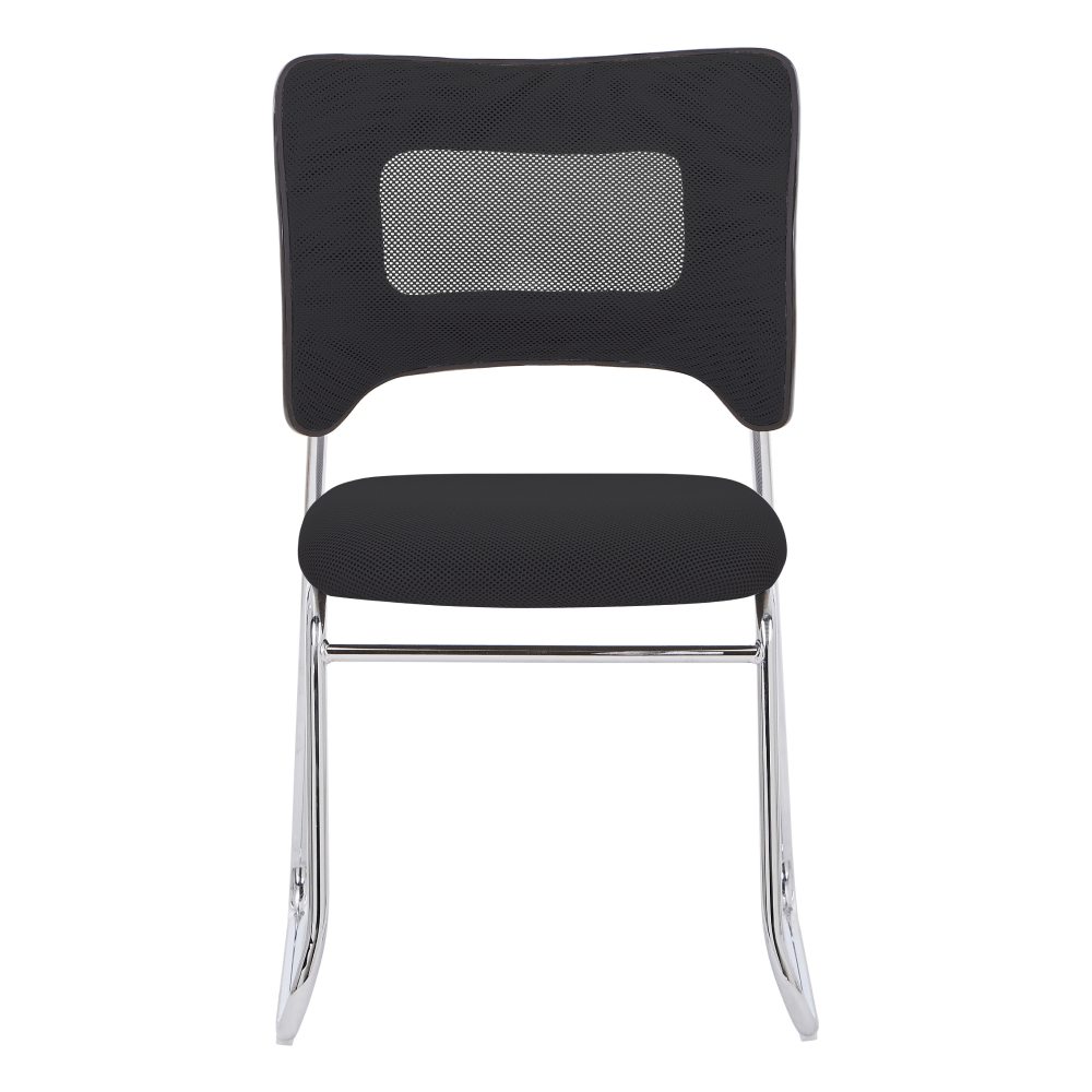 Scaun stivuibil, negru/crom, DELOS — imaginea 3