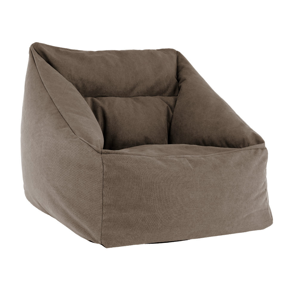 Fotoliu tip sac, material textil maro, URASON — imaginea 2