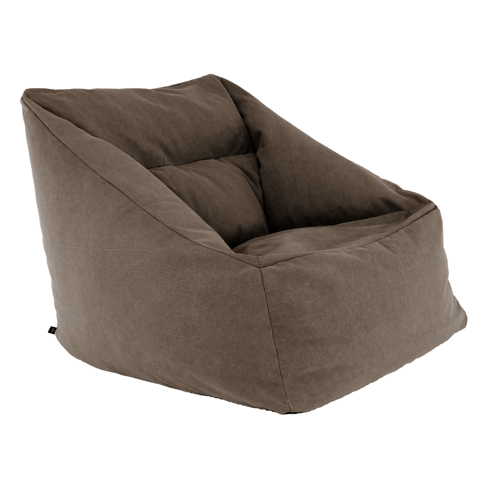 Fotoliu tip sac, material textil maro, URASON — imaginea 3