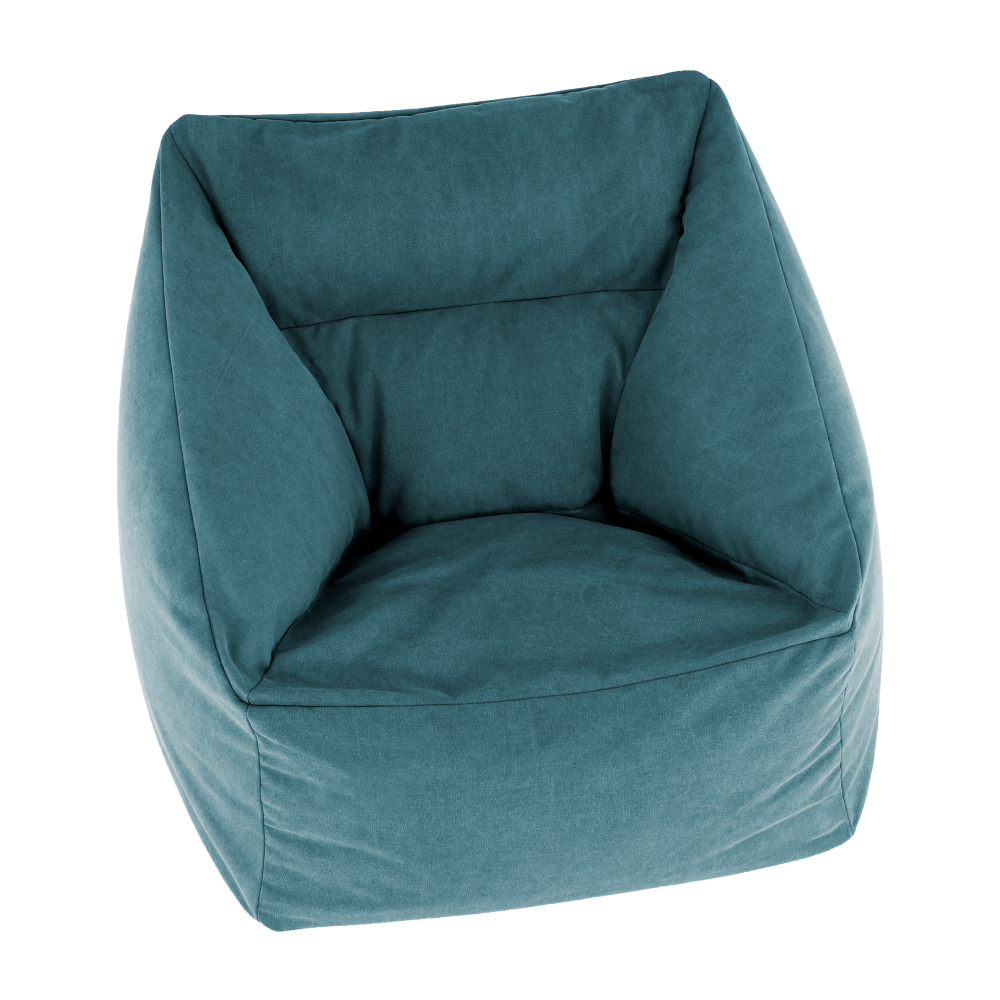 Fotoliu tip sac, material textil verde, URASON — imaginea 4