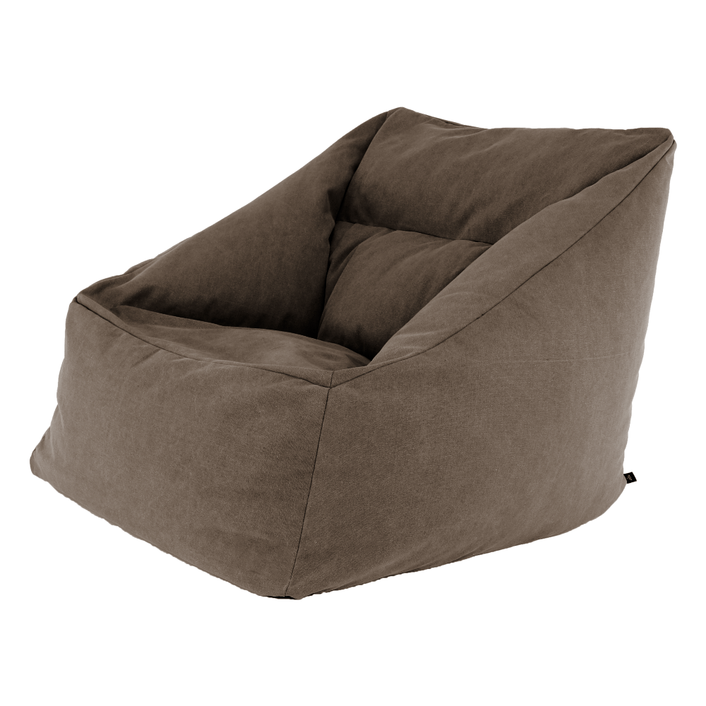 Fotoliu tip sac, material textil maro, URASON — imaginea 6