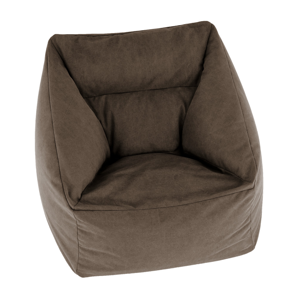 Fotoliu tip sac, material textil maro, URASON — imaginea 8