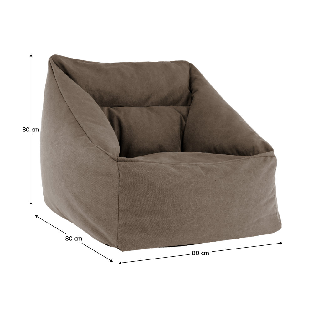 Fotoliu tip sac, material textil maro, URASON — imaginea 11