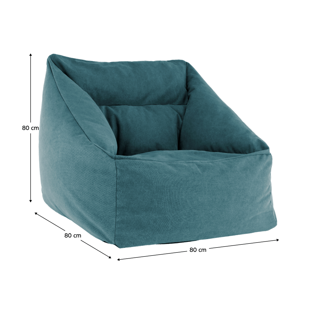 Fotoliu tip sac, material textil verde, URASON — imaginea 11