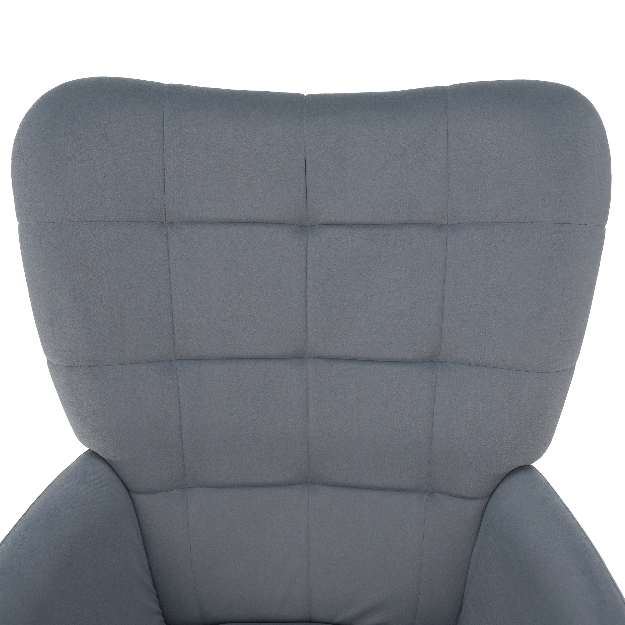 Fotoliu cu suport pentru picioare, tesatura Velvet gri/negru, HABEN — imaginea 5