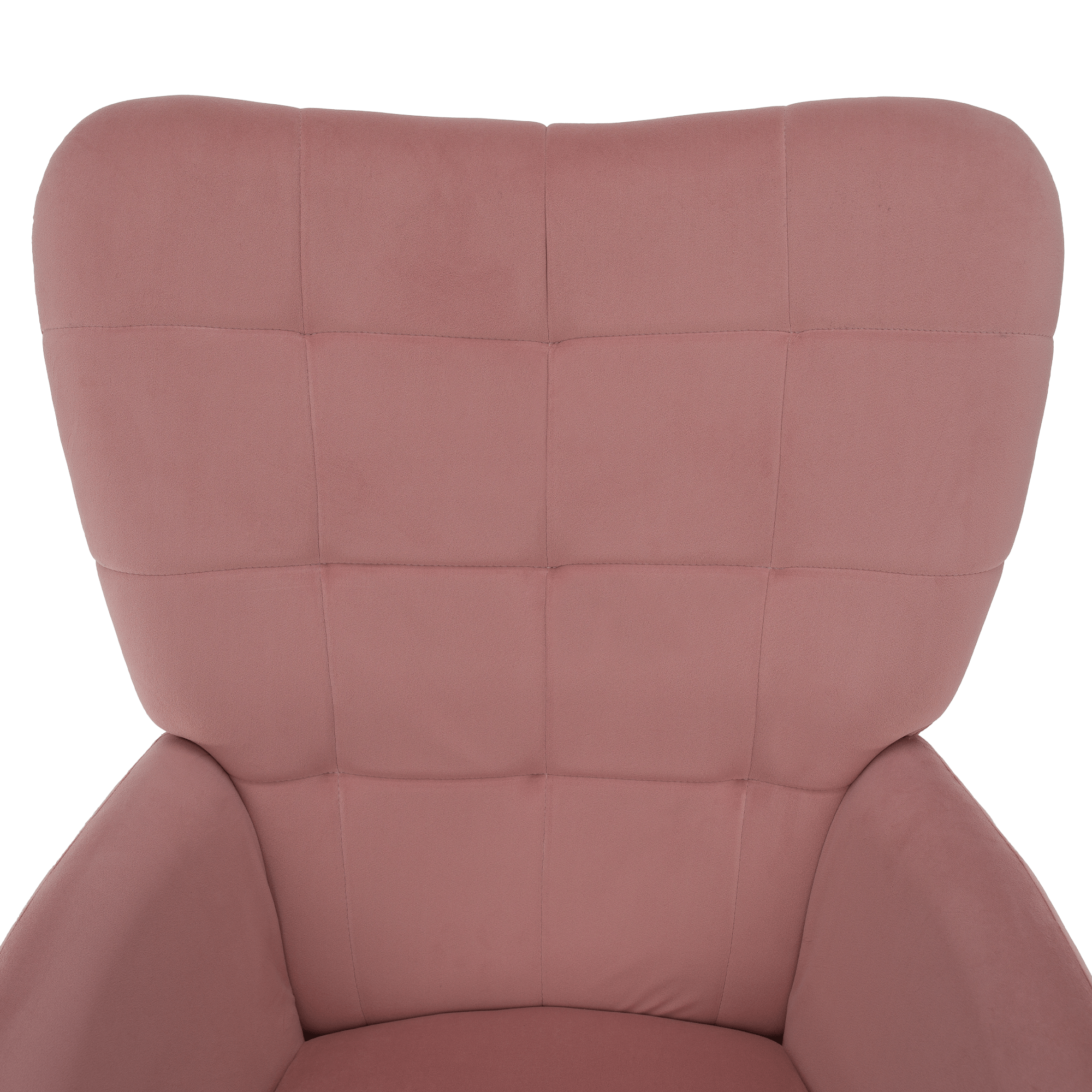Fotoliu cu suport pentru picioare, tesatura Velvet roz/stejar, HABEN — imaginea 7