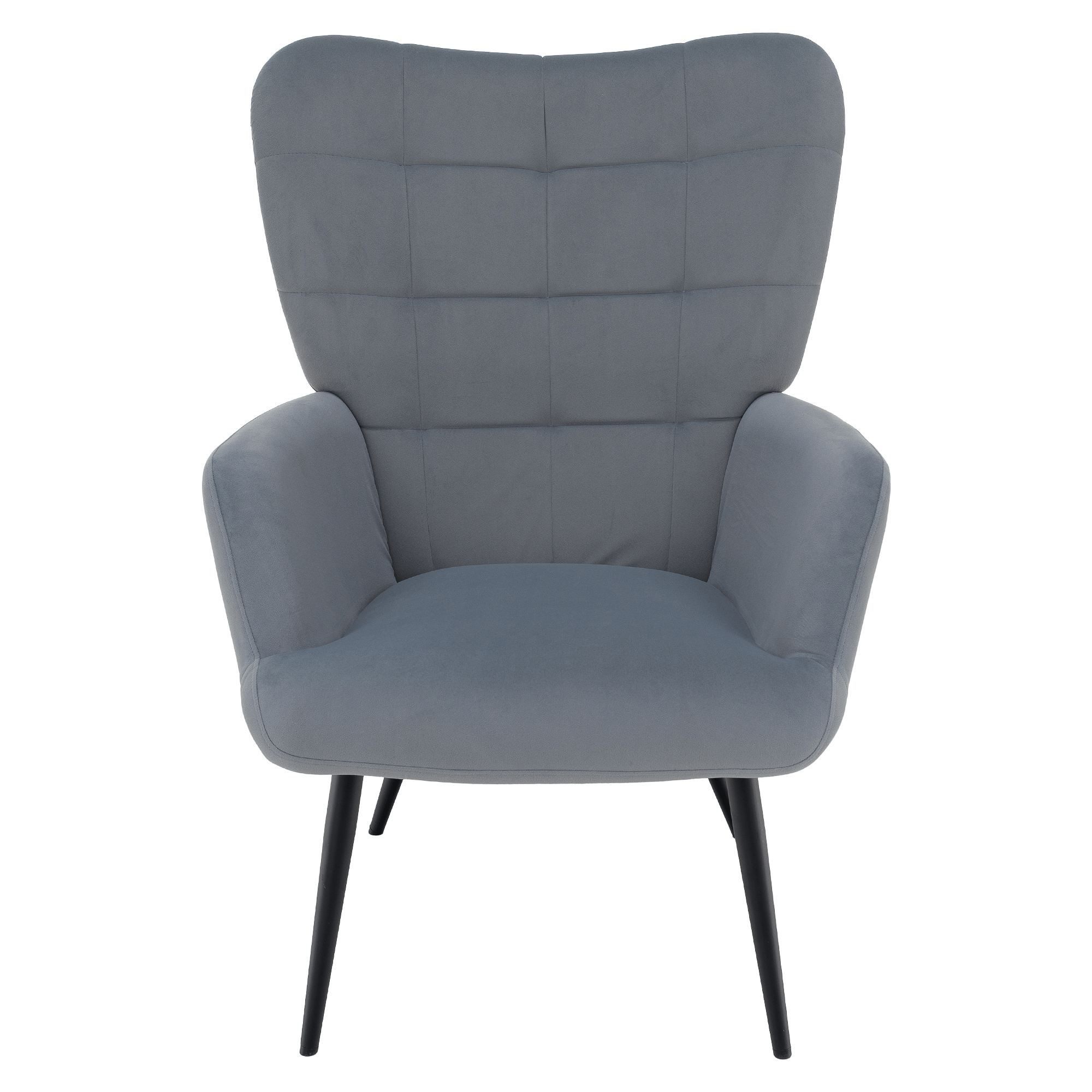 Fotoliu cu suport pentru picioare, tesatura Velvet gri/negru, HABEN — imaginea 9