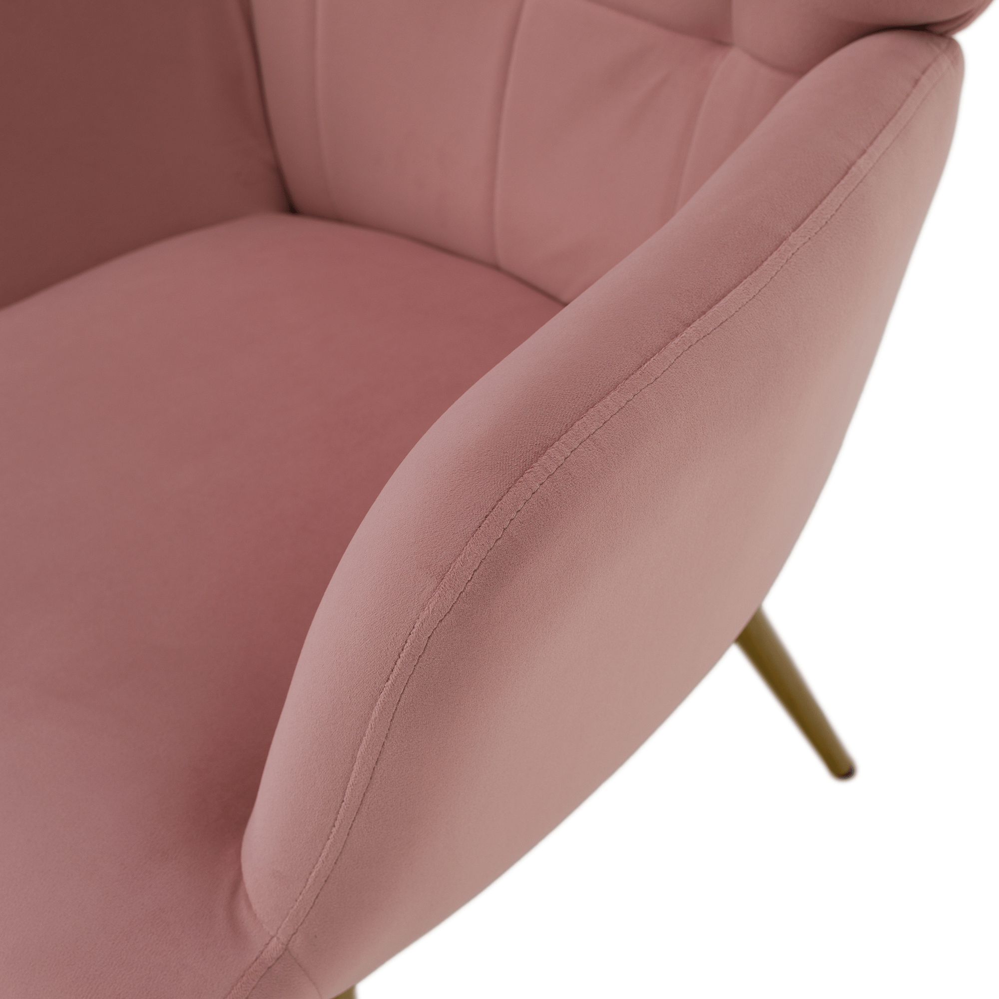 Fotoliu cu suport pentru picioare, tesatura Velvet roz/stejar, HABEN — imaginea 9