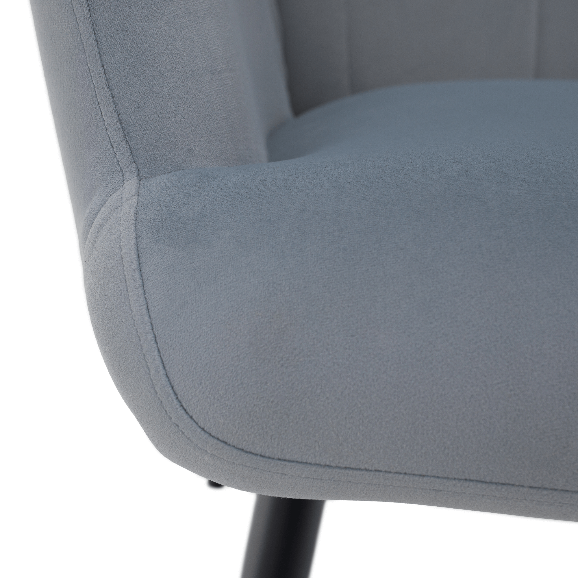Fotoliu cu suport pentru picioare, tesatura Velvet gri/negru, HABEN — imaginea 10