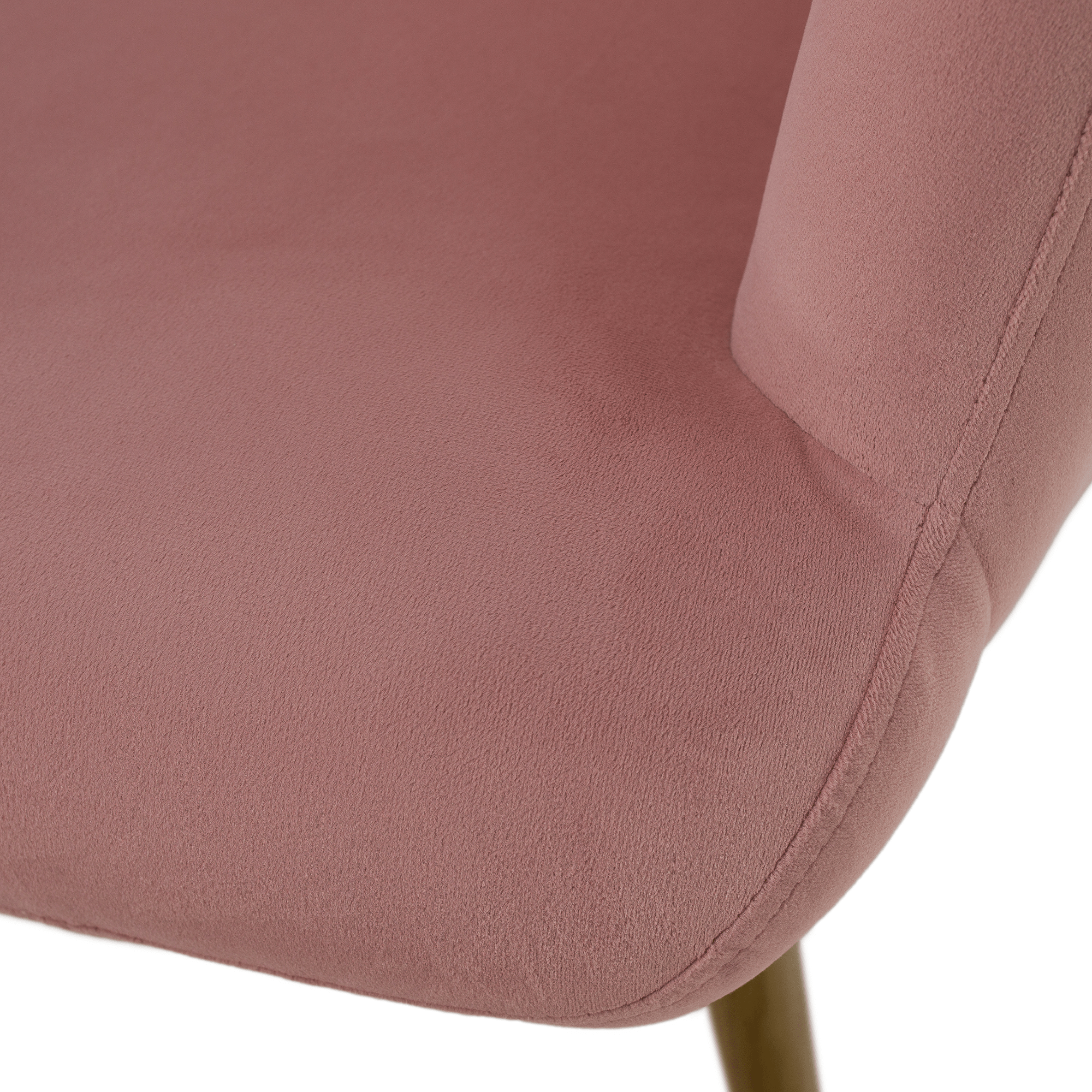 Fotoliu cu suport pentru picioare, tesatura Velvet roz/stejar, HABEN — imaginea 10