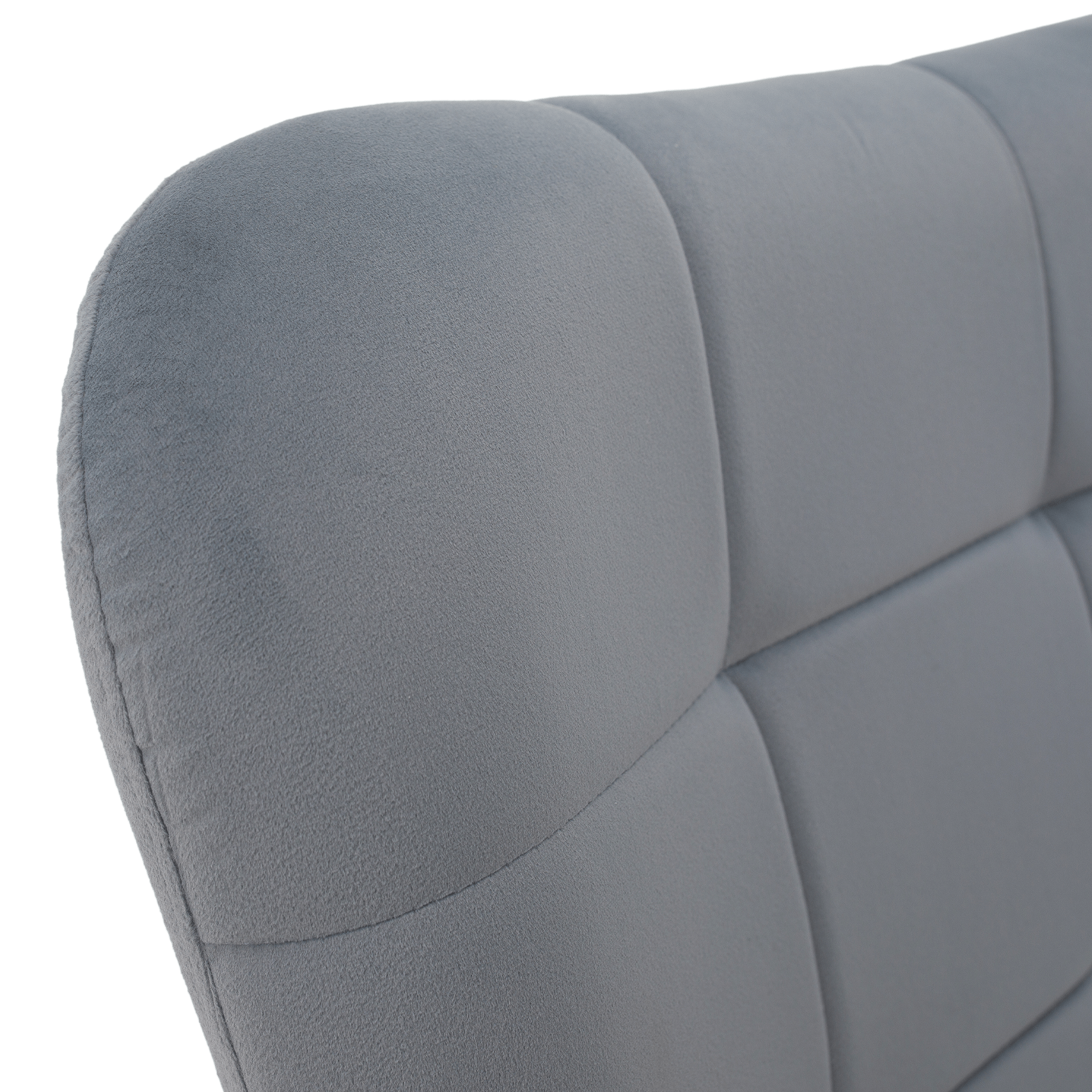 Fotoliu cu suport pentru picioare, tesatura Velvet gri/negru, HABEN — imaginea 12