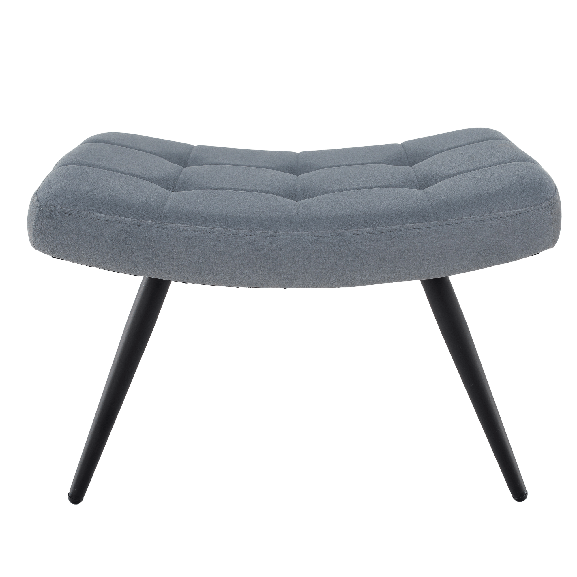 Fotoliu cu suport pentru picioare, tesatura Velvet gri/negru, HABEN — imaginea 13