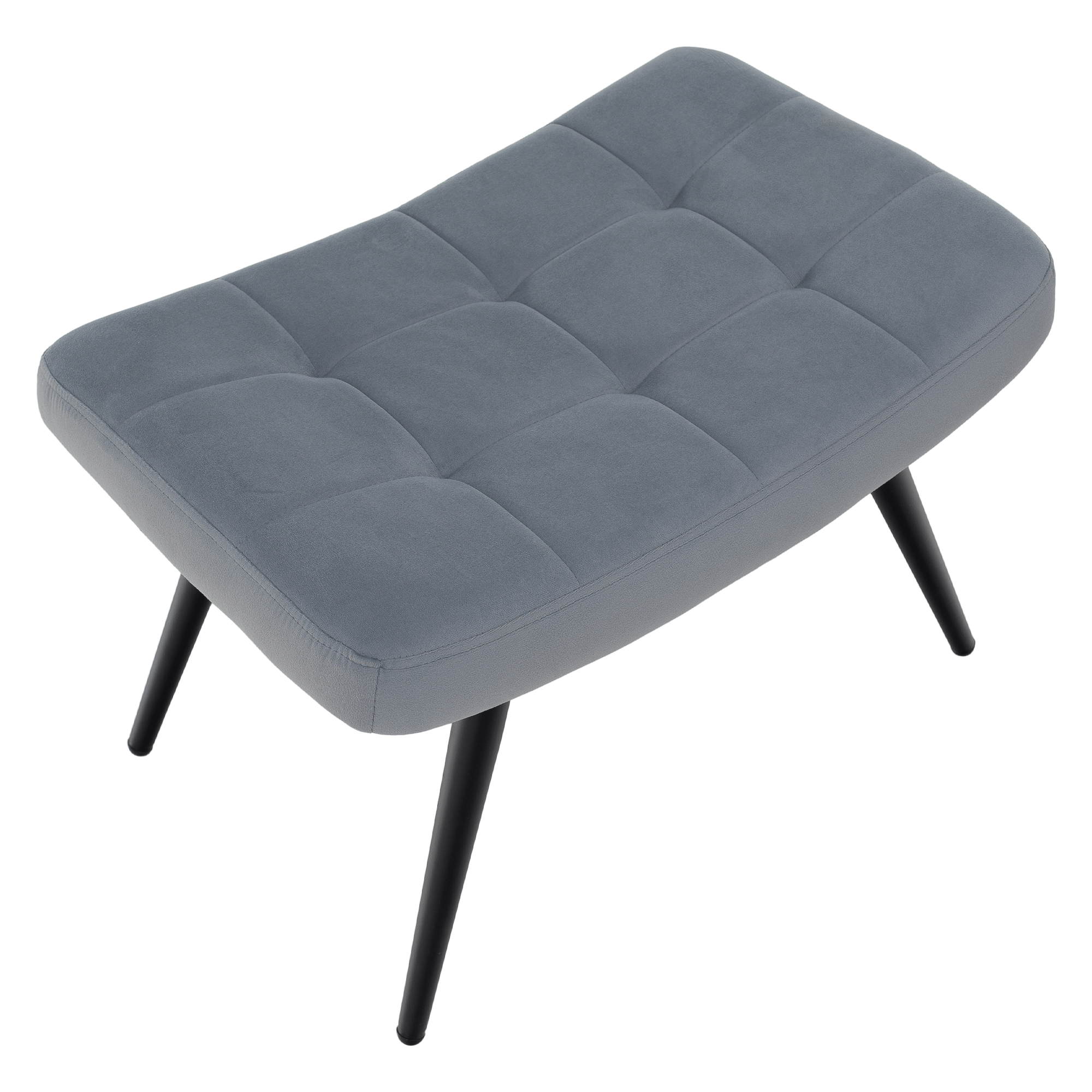 Fotoliu cu suport pentru picioare, tesatura Velvet gri/negru, HABEN — imaginea 14