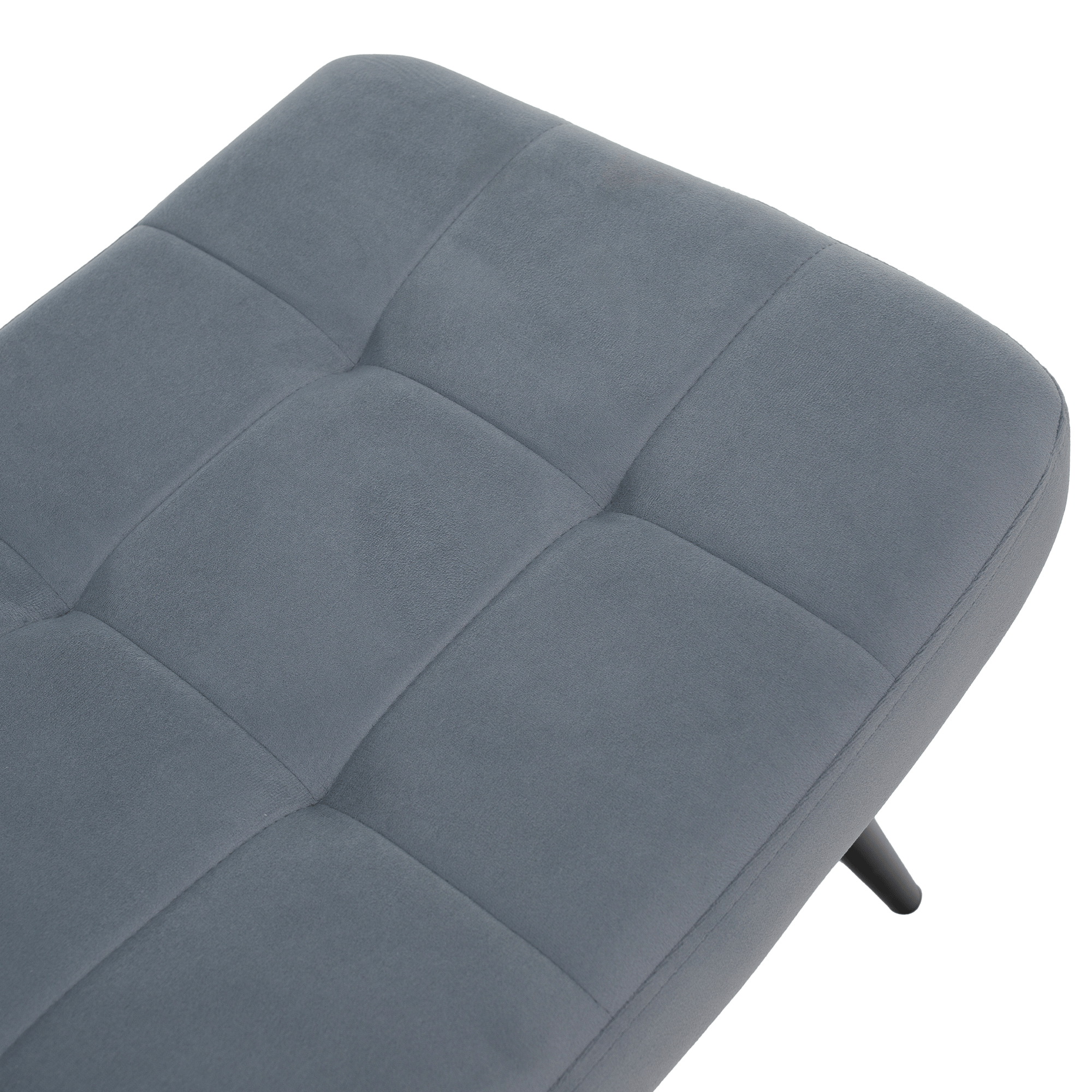 Fotoliu cu suport pentru picioare, tesatura Velvet gri/negru, HABEN — imaginea 15