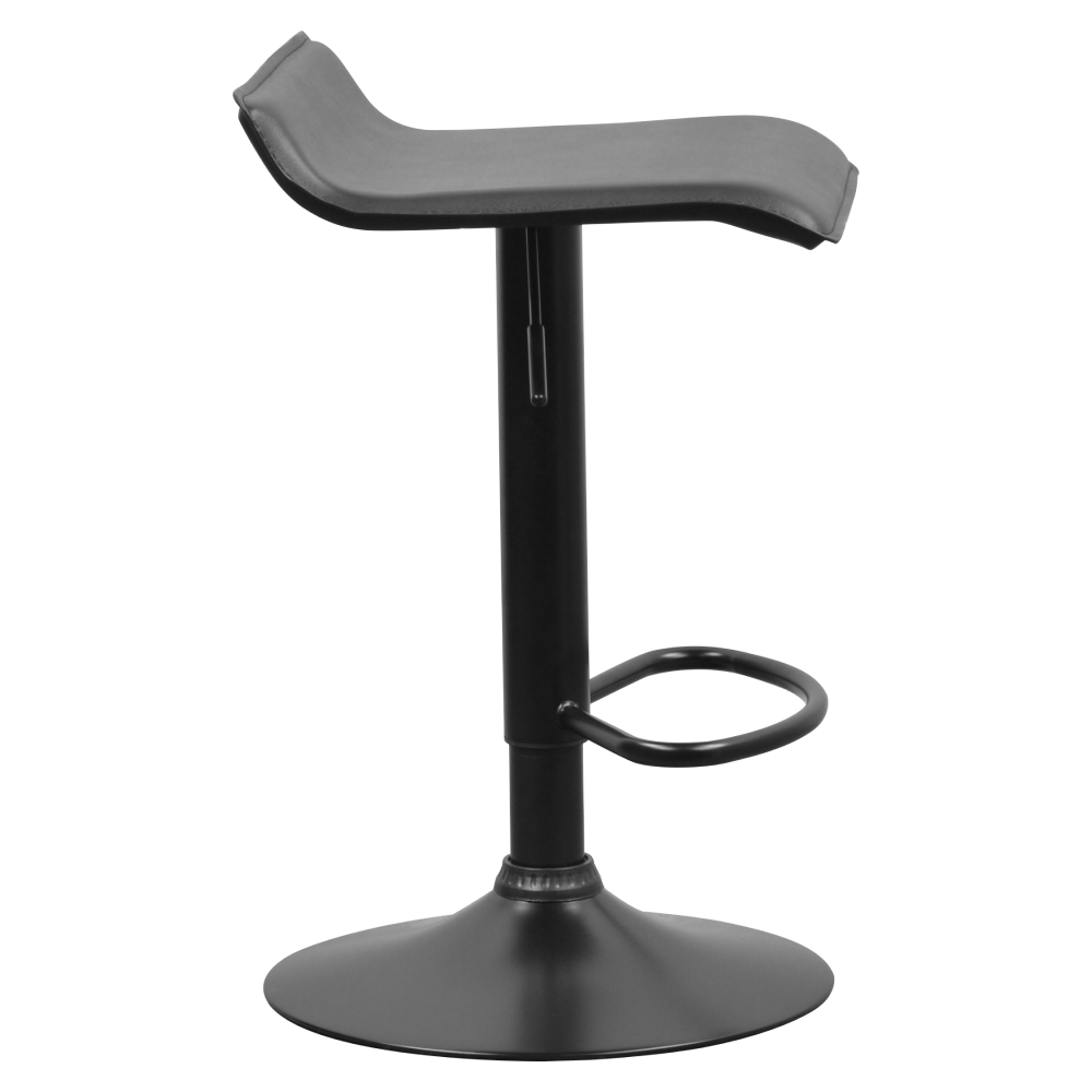 Scaun de bar, piele ecologica neagra, BAILI — imaginea 3