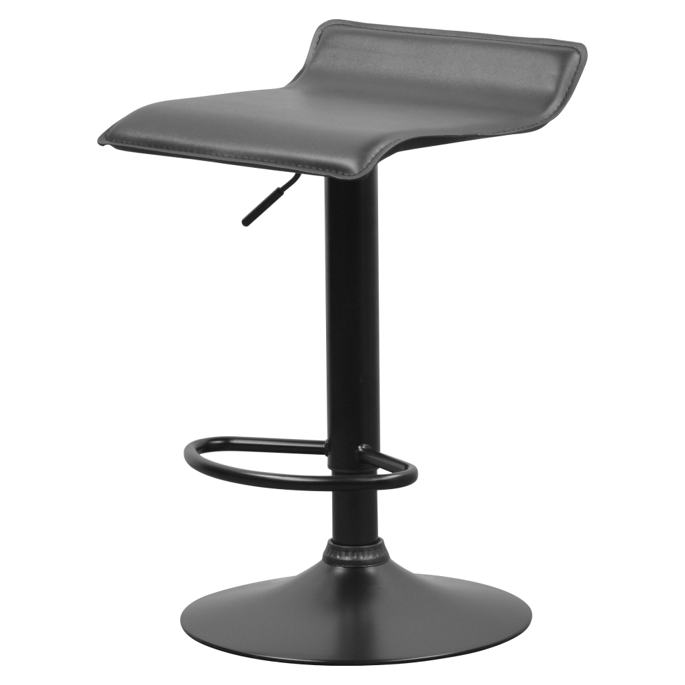 Scaun de bar, piele ecologica neagra, BAILI — imaginea 7