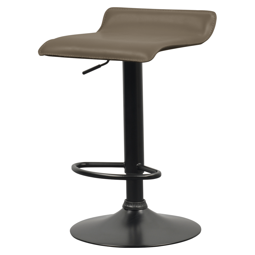 Scaun de bar, piele ecologica Taupe gri-maro, BAILI — imaginea 3