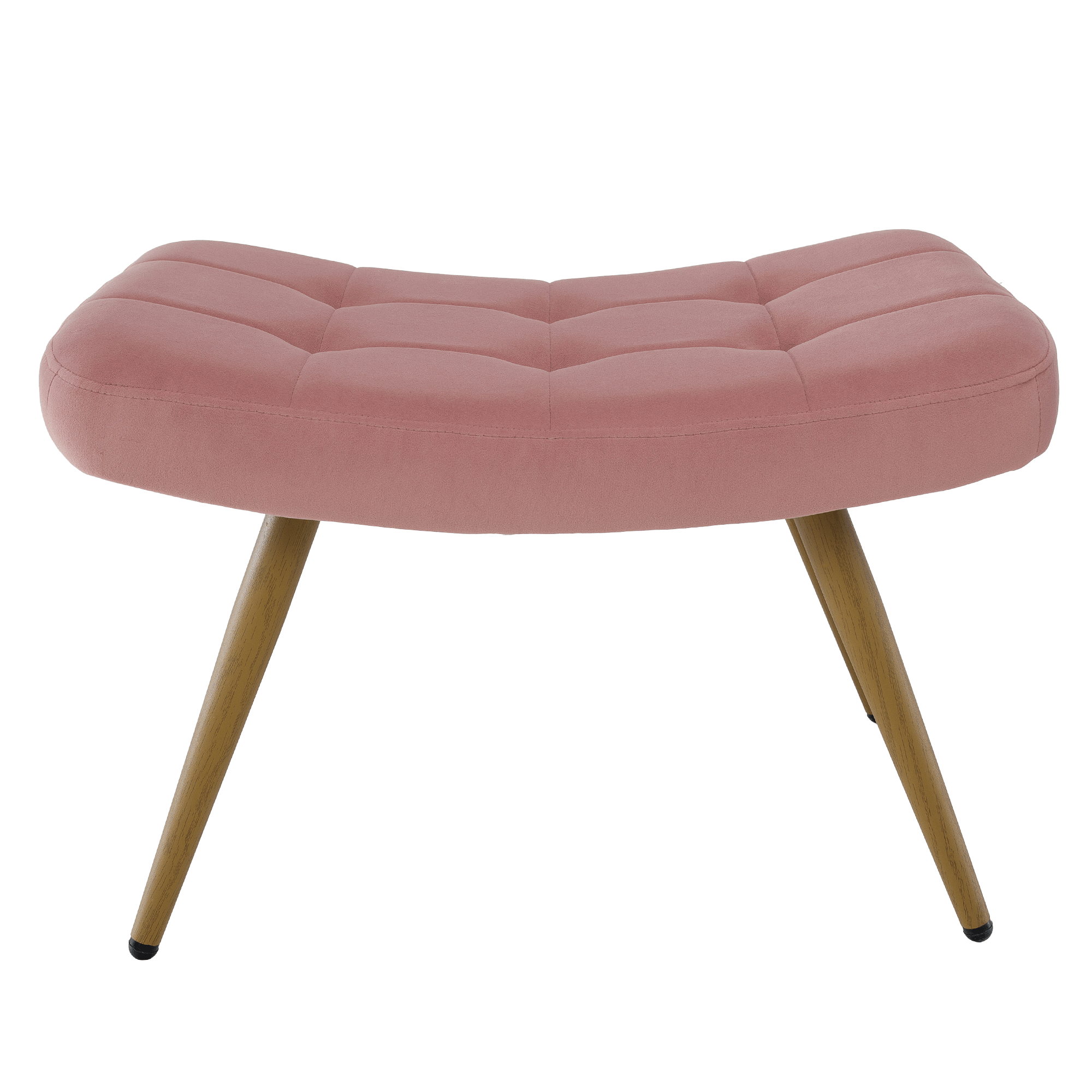 Fotoliu cu suport pentru picioare, tesatura Velvet roz/stejar, HABEN — imaginea 14