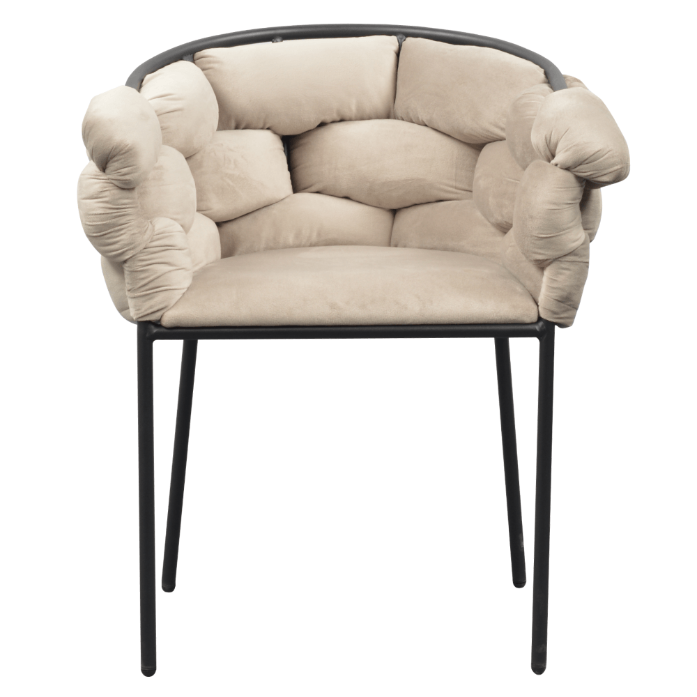 Fotoliu pentru sufragerie, tesatura gri maronie Taupe Velvet/neagra, DOROTA — imaginea 4
