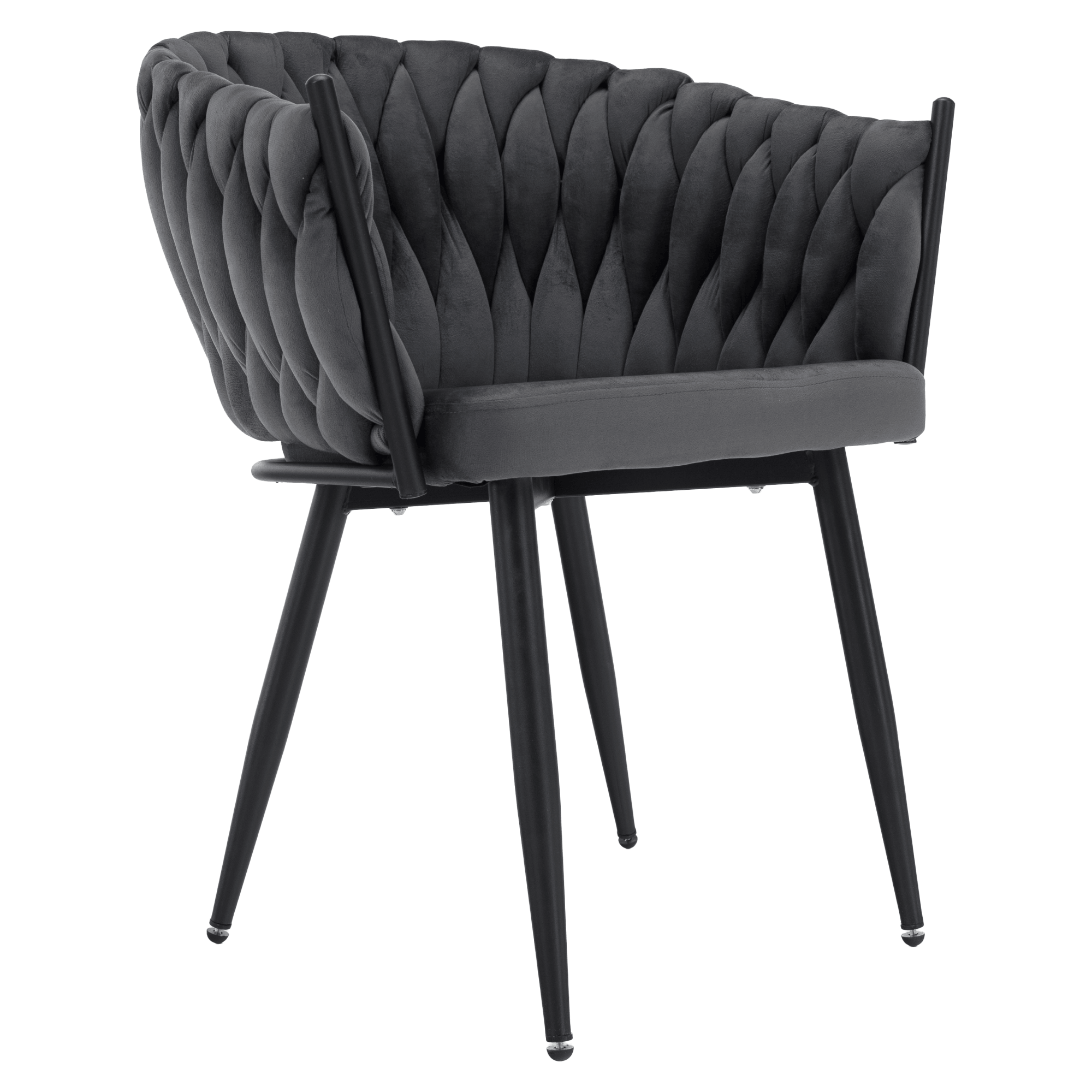 Scaun de bucatarie, gri inchis tesatura velvet/negru, BLER — imaginea 5