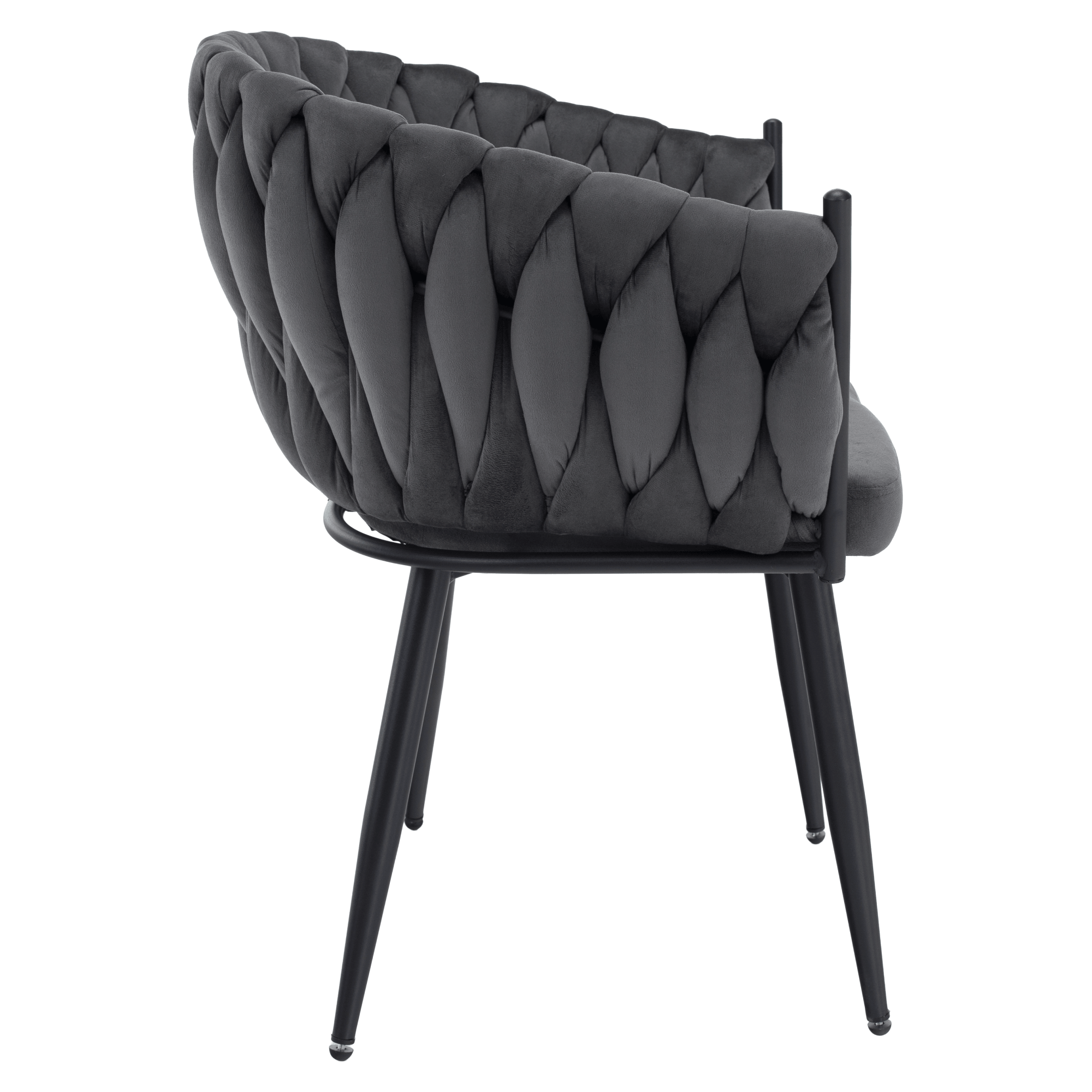 Scaun de bucatarie, gri inchis tesatura velvet/negru, BLER — imaginea 6