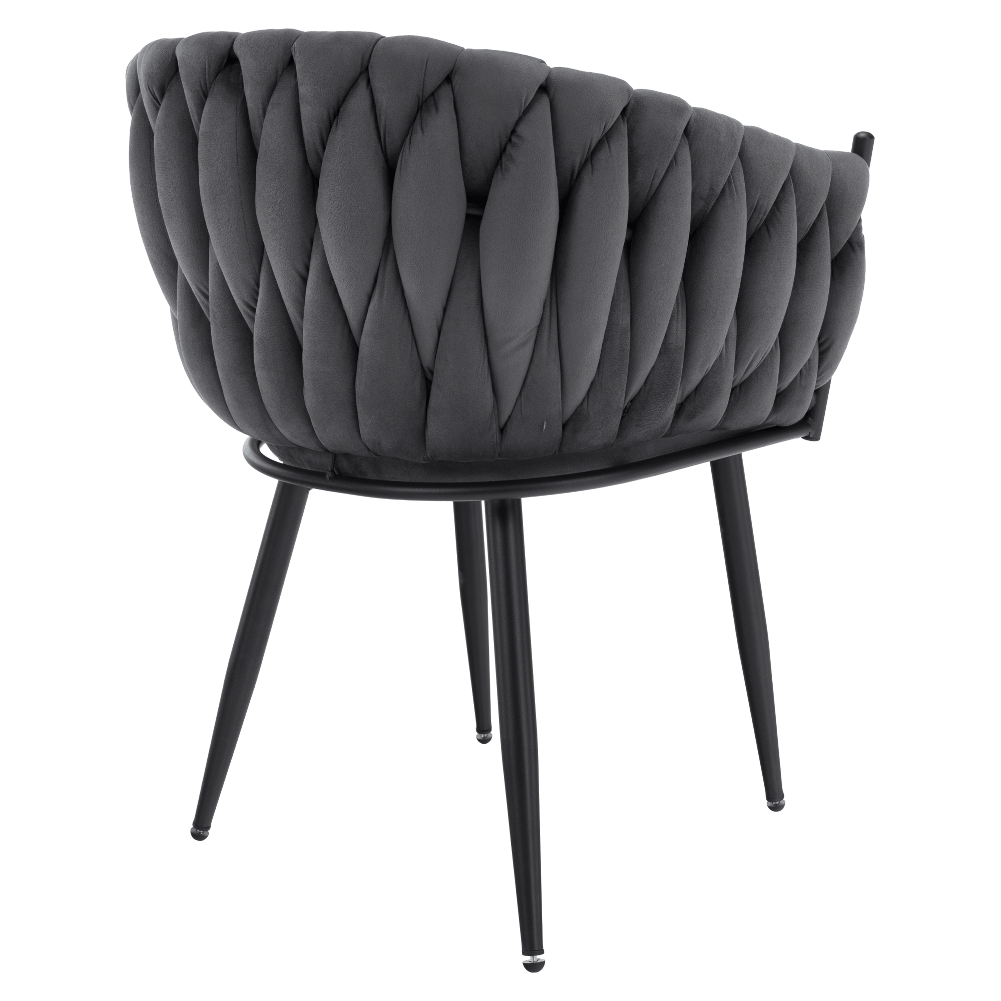 Scaun de bucatarie, gri inchis tesatura velvet/negru, BLER — imaginea 7