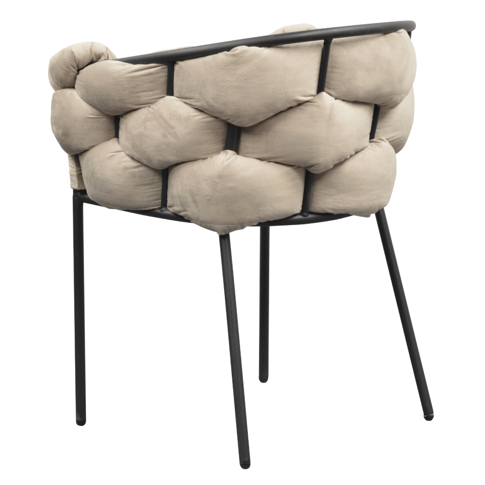 Fotoliu pentru sufragerie, tesatura gri maronie Taupe Velvet/neagra, DOROTA — imaginea 7