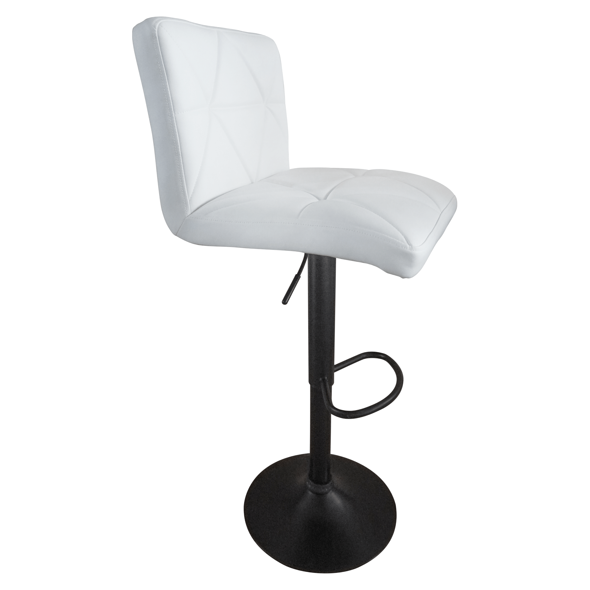 Scaun de bar, piele ecologica alb/negru, SELEST — imaginea 2