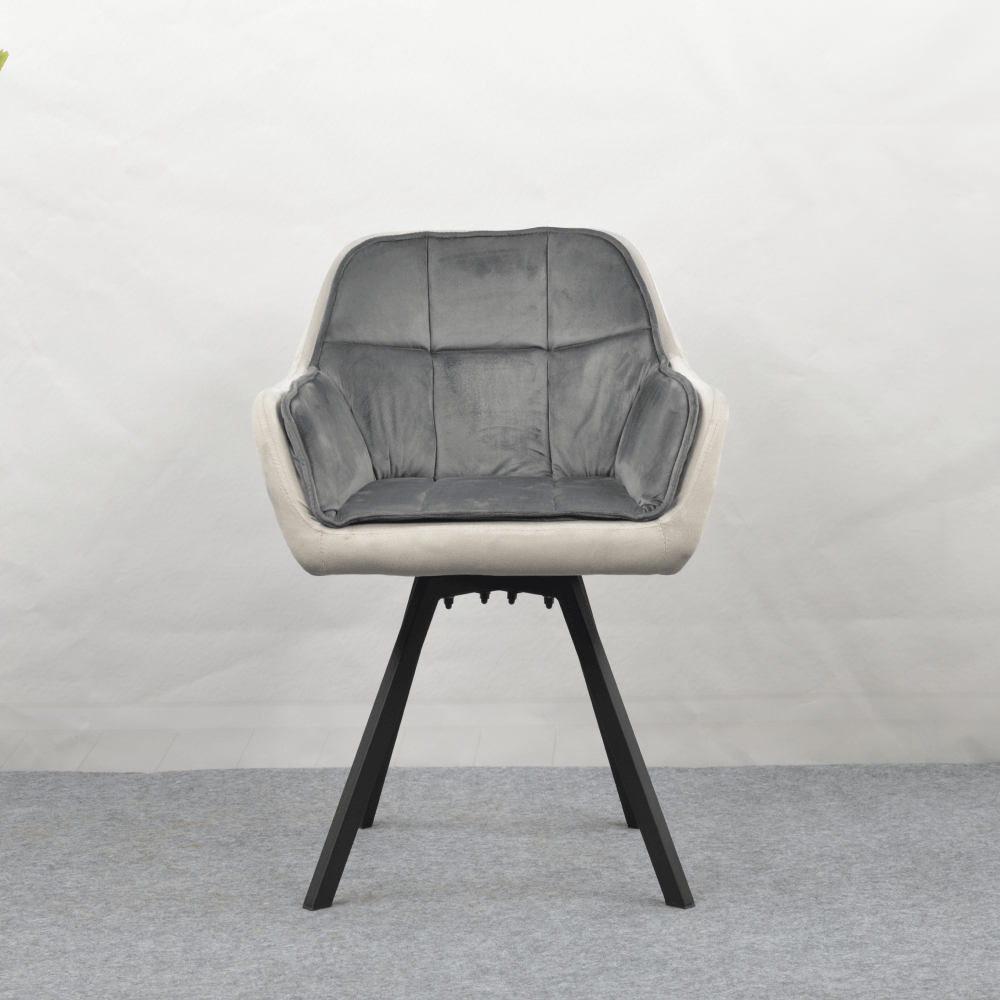 Fotoliu pentru sufragerie pivotant, tesatura Velvet gri, FLER — imaginea 8