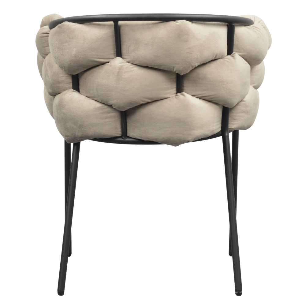 Fotoliu pentru sufragerie, tesatura gri maronie Taupe Velvet/neagra, DOROTA — imaginea 8