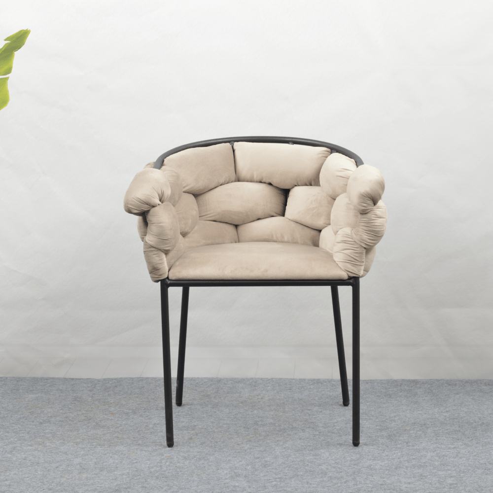 Fotoliu pentru sufragerie, tesatura gri maronie Taupe Velvet/neagra, DOROTA — imaginea 9