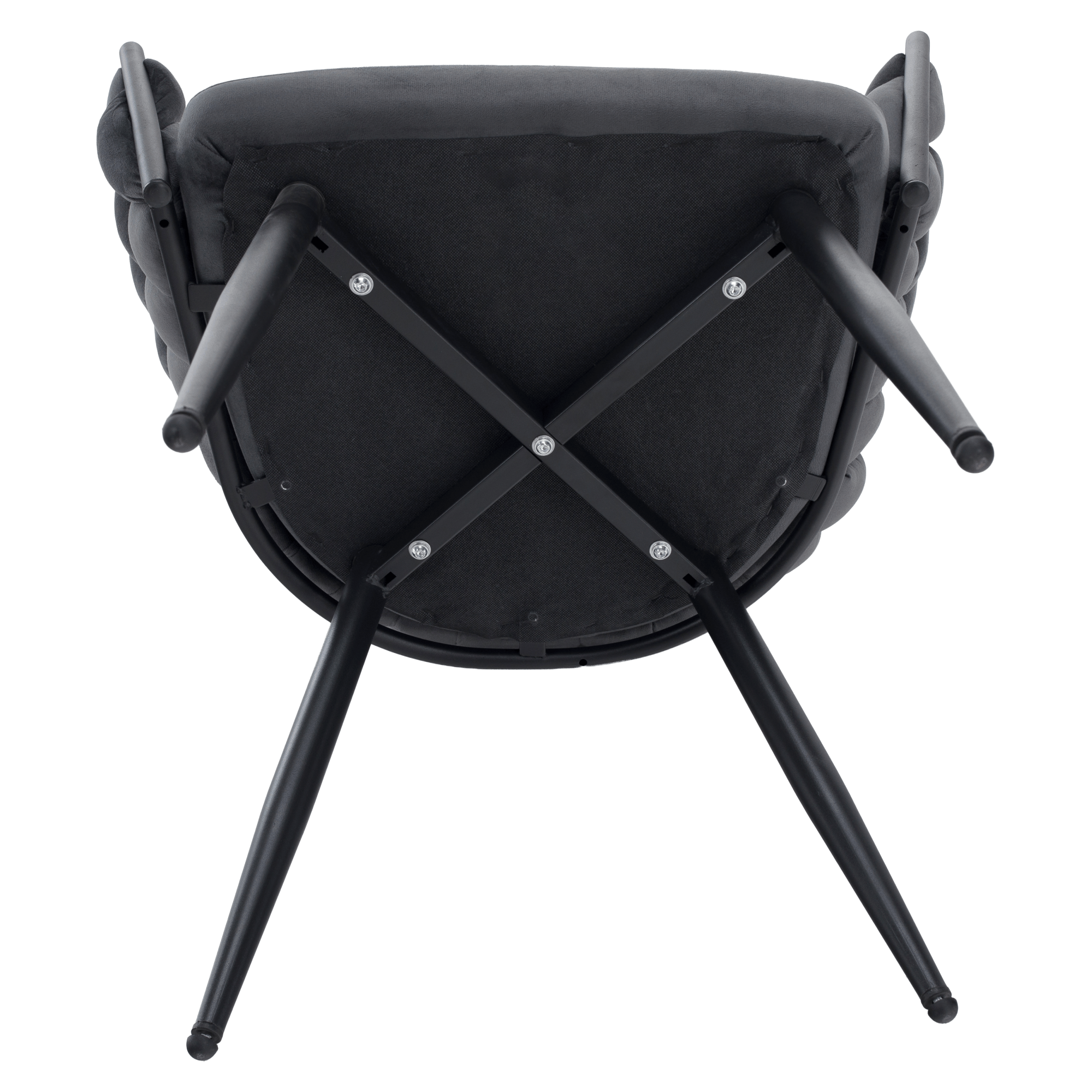 Scaun de bucatarie, gri inchis tesatura velvet/negru, BLER — imaginea 9
