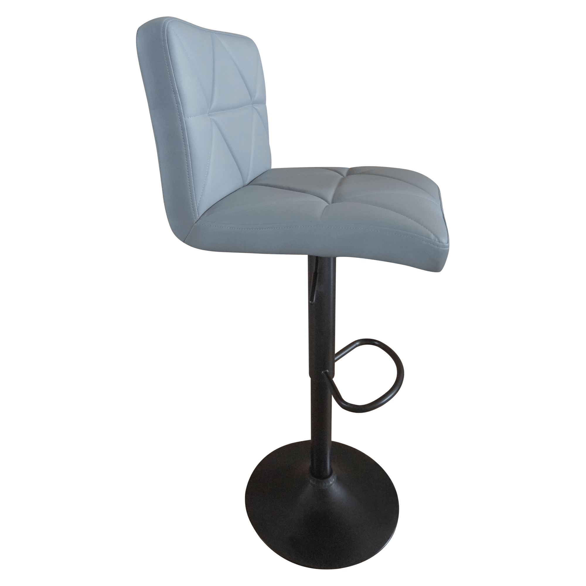 Scaun de bar, piele ecologica gri/negru, SELEST — imaginea 2