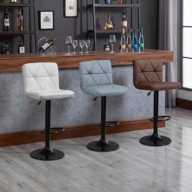 Scaun de bar, piele ecologica alb/negru, SELEST — imaginea 6