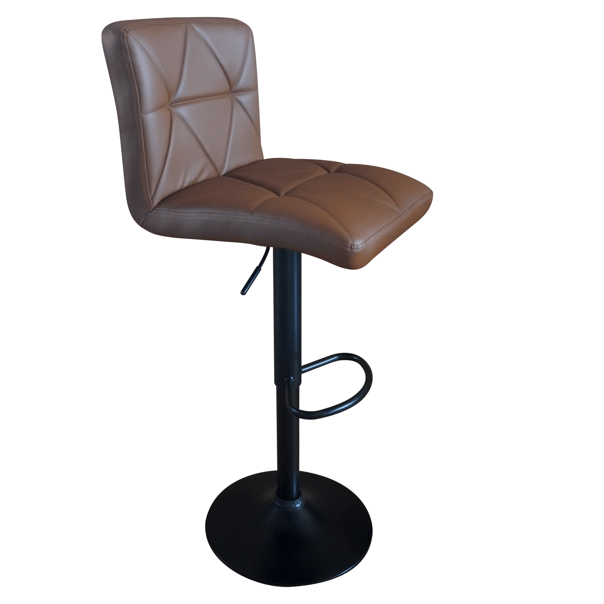 Scaun de bar, piele ecologica maro/negru, SELEST — imaginea 2