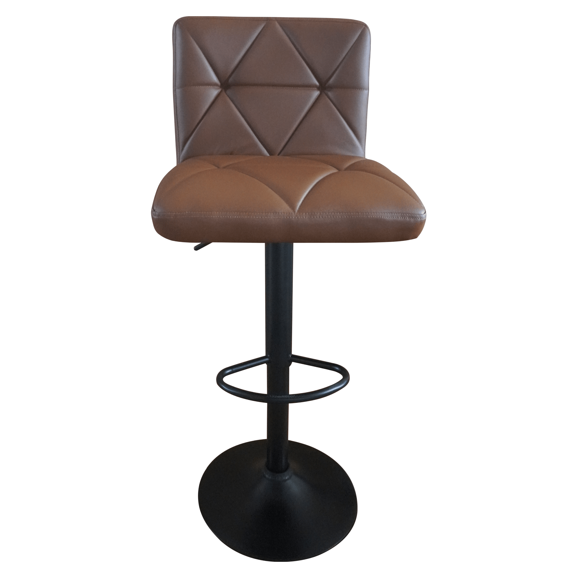 Scaun de bar, piele ecologica maro/negru, SELEST — imaginea 3