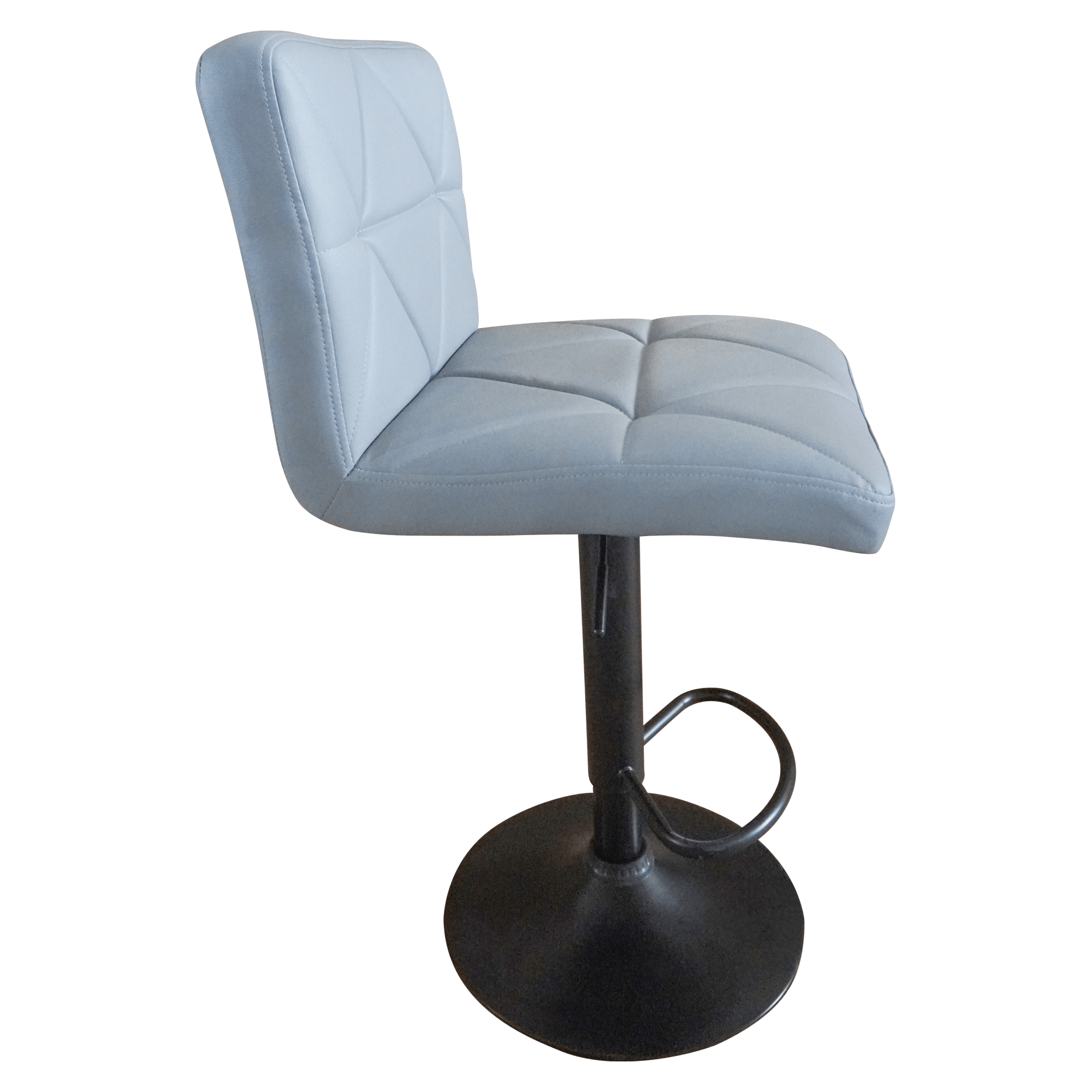 Scaun de bar, piele ecologica gri/negru, SELEST — imaginea 5