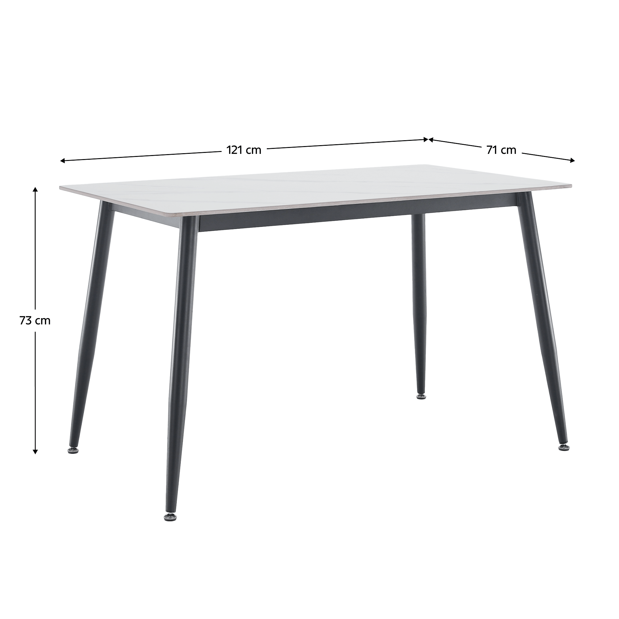 Masa de sufragerie, marmura alba/neagra, 121x71 cm, FLORENC TIP 1 — imaginea 2