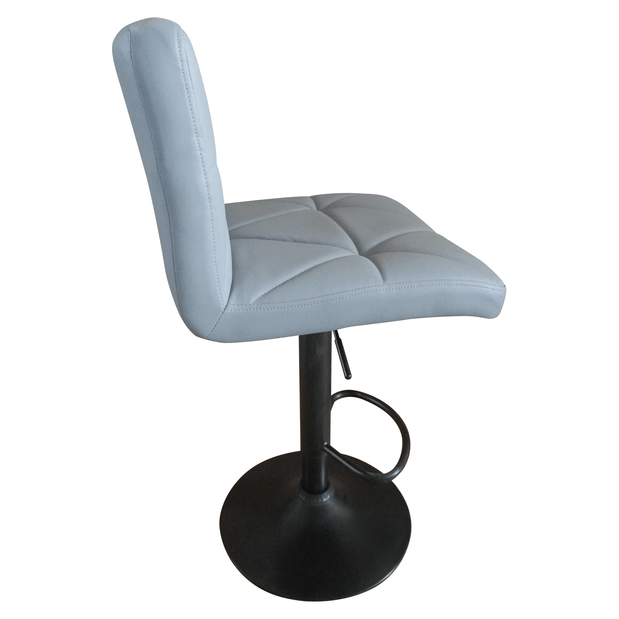 Scaun de bar, piele ecologica gri/negru, SELEST — imaginea 6