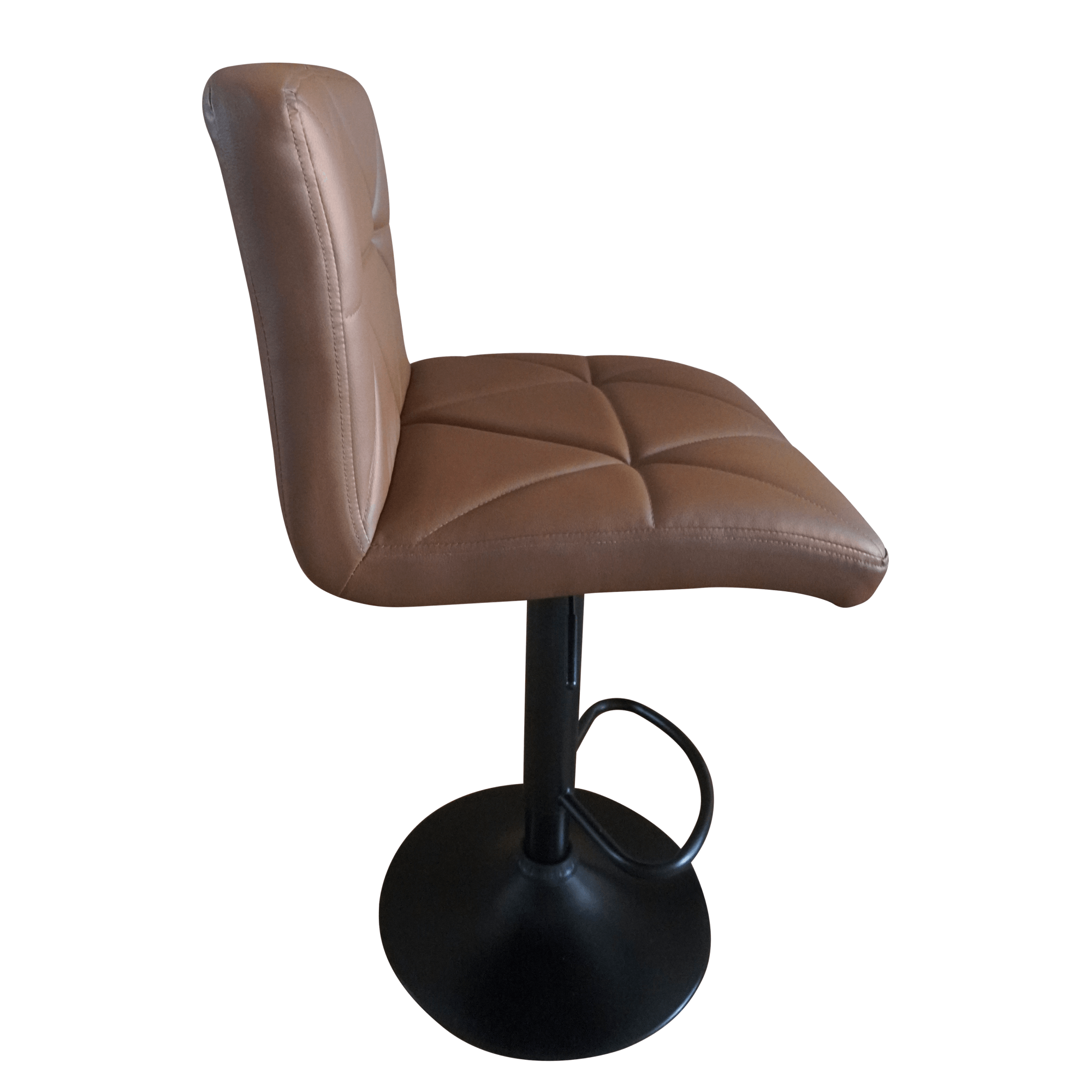 Scaun de bar, piele ecologica maro/negru, SELEST — imaginea 6
