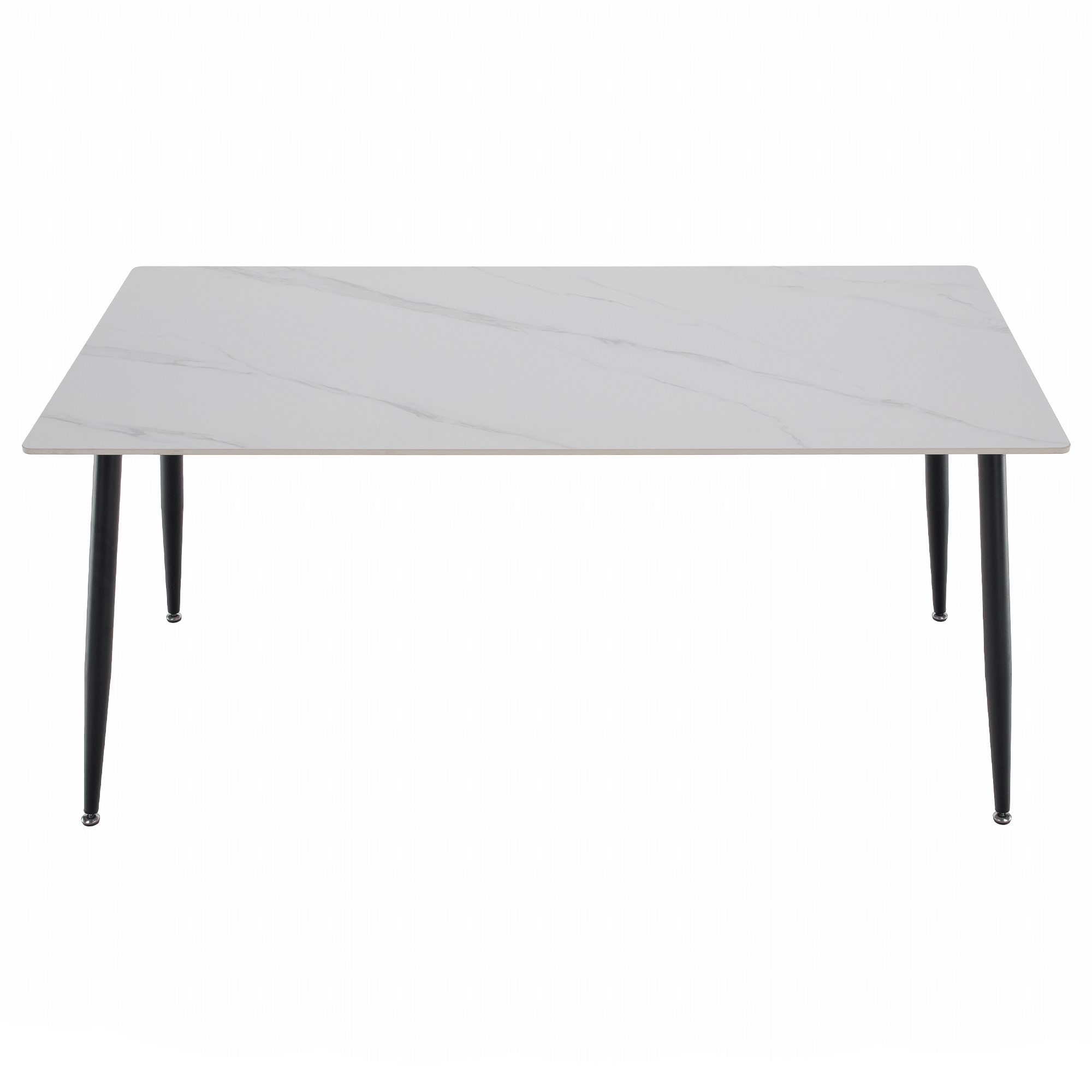 Masa de sufragerie, marmura alba/neagra, 160x80 cm, FLORENC TIP 2 — imaginea 3