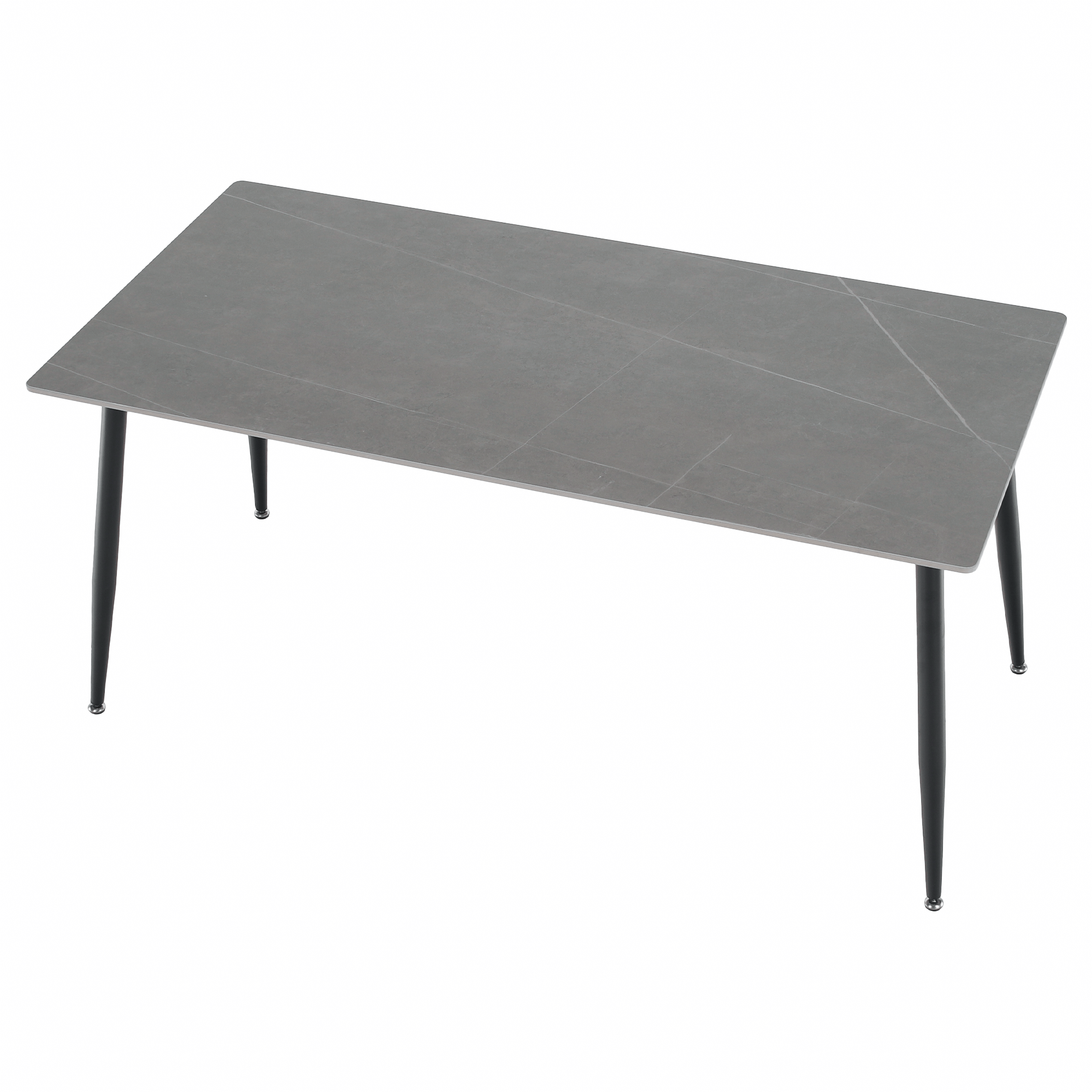 Masa de sufragerie, marmura gri/neagra, 160x80 cm, FLORENC TIP 2 — imaginea 3