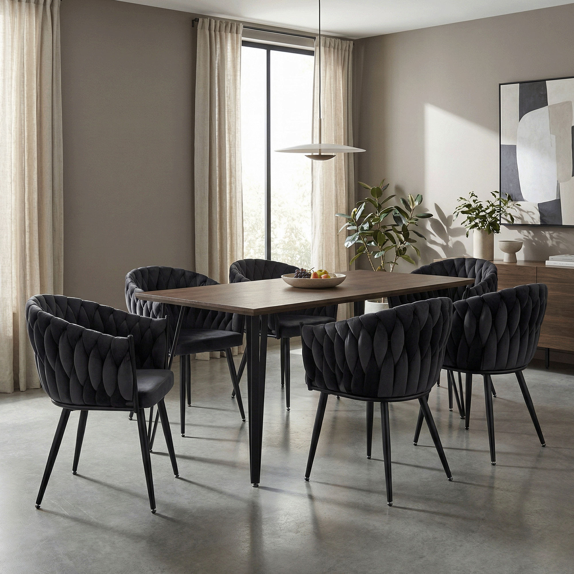 Scaun de bucatarie, gri inchis tesatura velvet/negru, BLER — imaginea 15