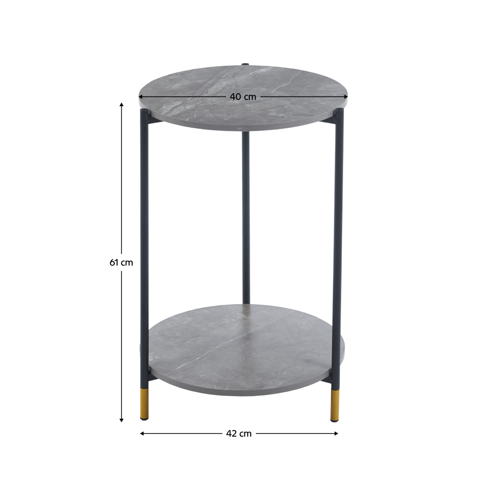 Masuta de cafea, marmura gri/negru, GAJAR — imaginea 2