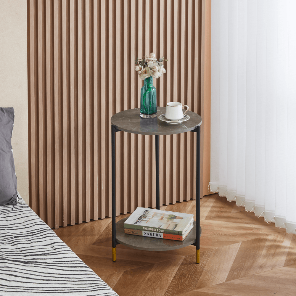 Masuta de cafea, marmura gri/negru, GAJAR — imaginea 4
